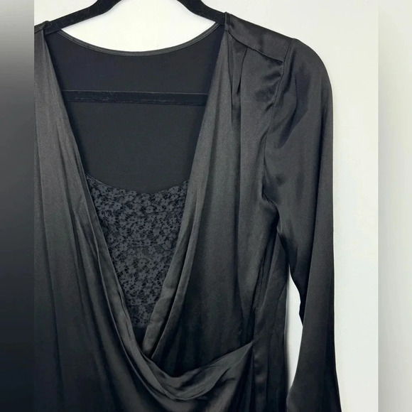 Michael Stars Black Satin Back Surplice Shift Dress size XS - Picture 8 of 8